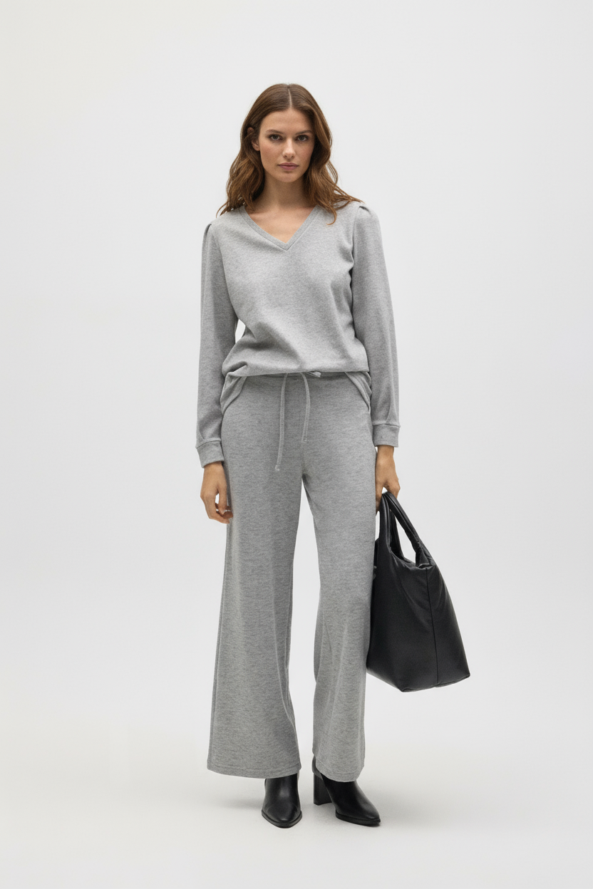Extra comfortable straight grey trousers
