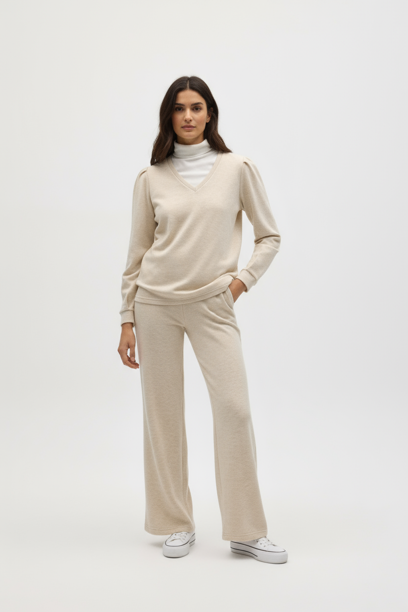 Extra comfortable straight beige pants