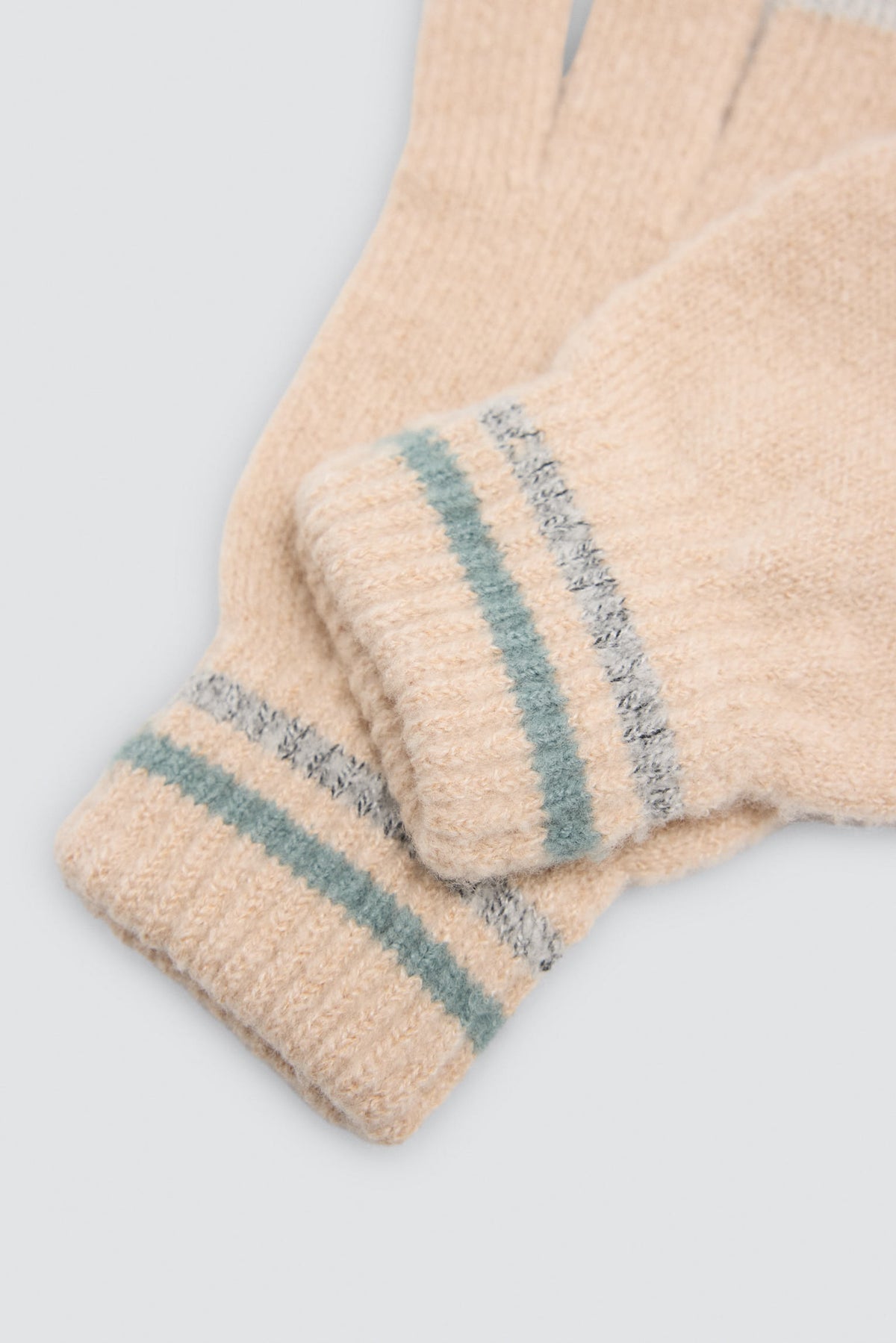 Guantes de punto táctiles mujer beige