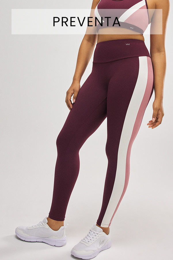 PRESALE Burgundy color block push-up effect sports leggings