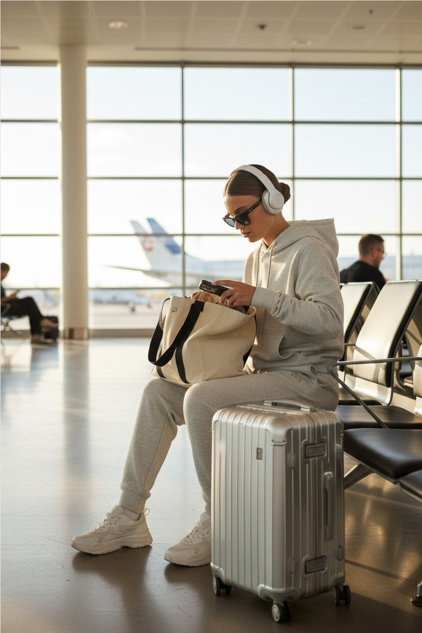 Travel look hoodie & grey jogger