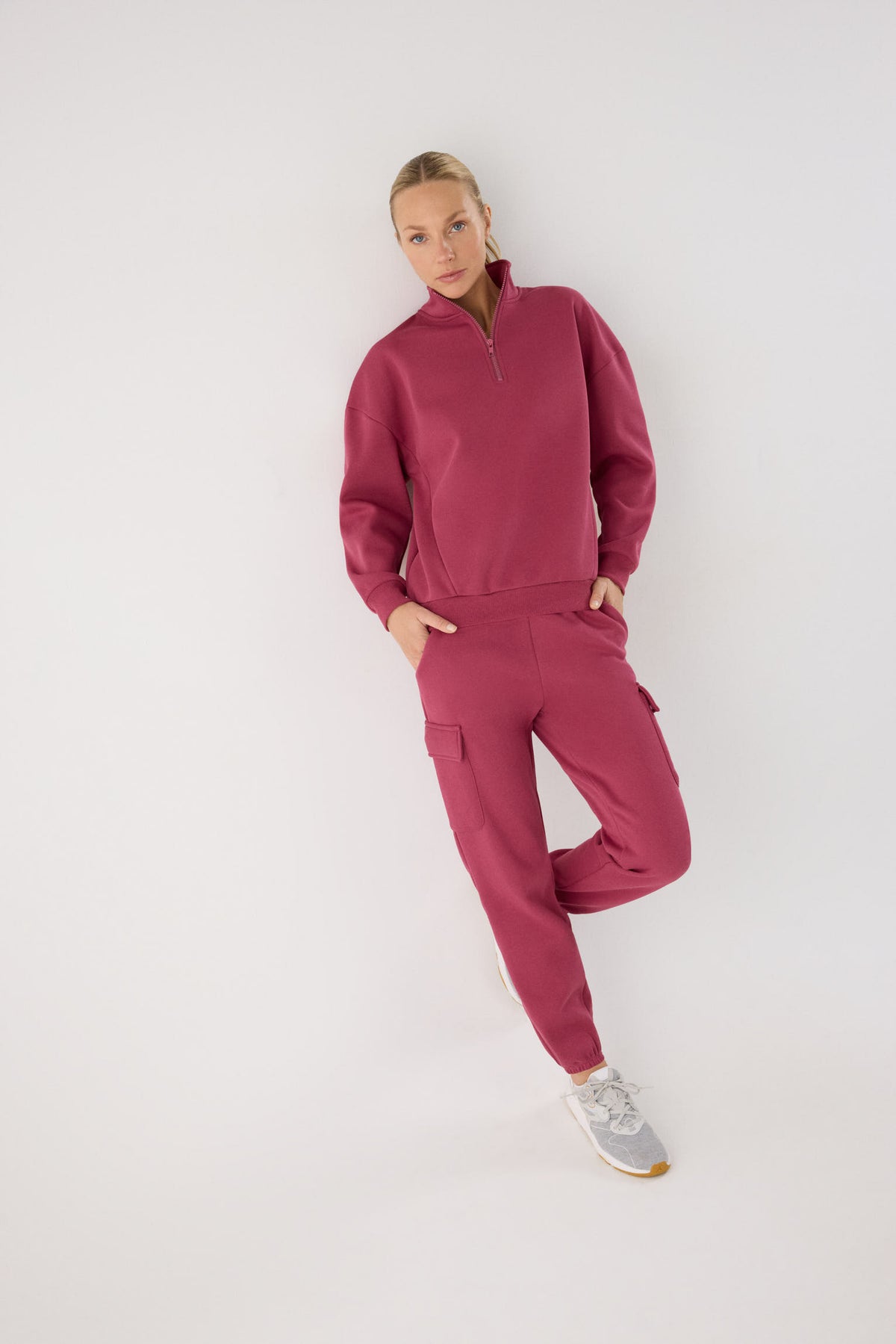 chándal deportivo mujer Slowloom en rosa nocturne rose look completo para deporte comodidad tejido cálido family match imagen 102