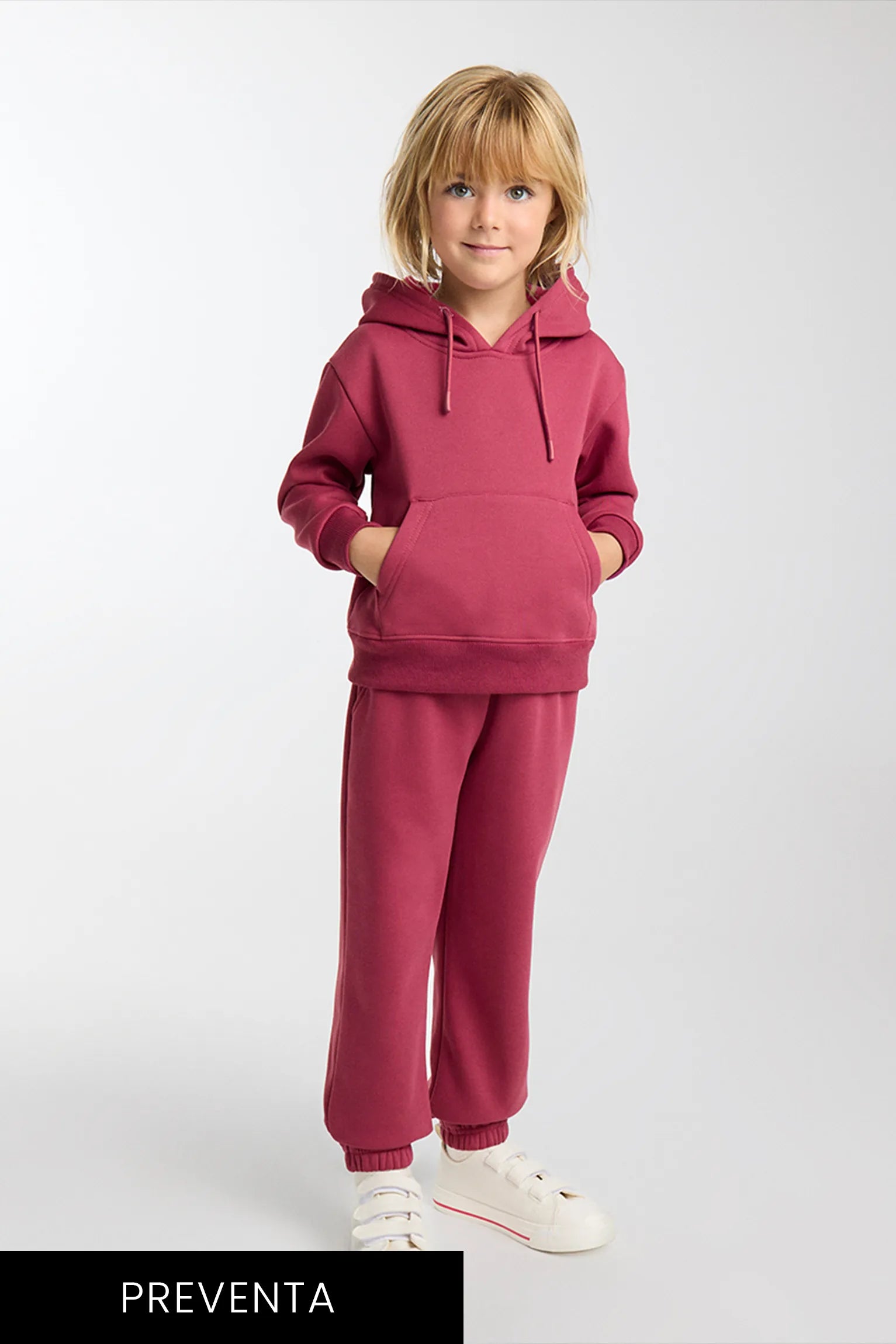 PRE-ORDER girls’ pink brushed tracksuit with sweatshirt and joggers
