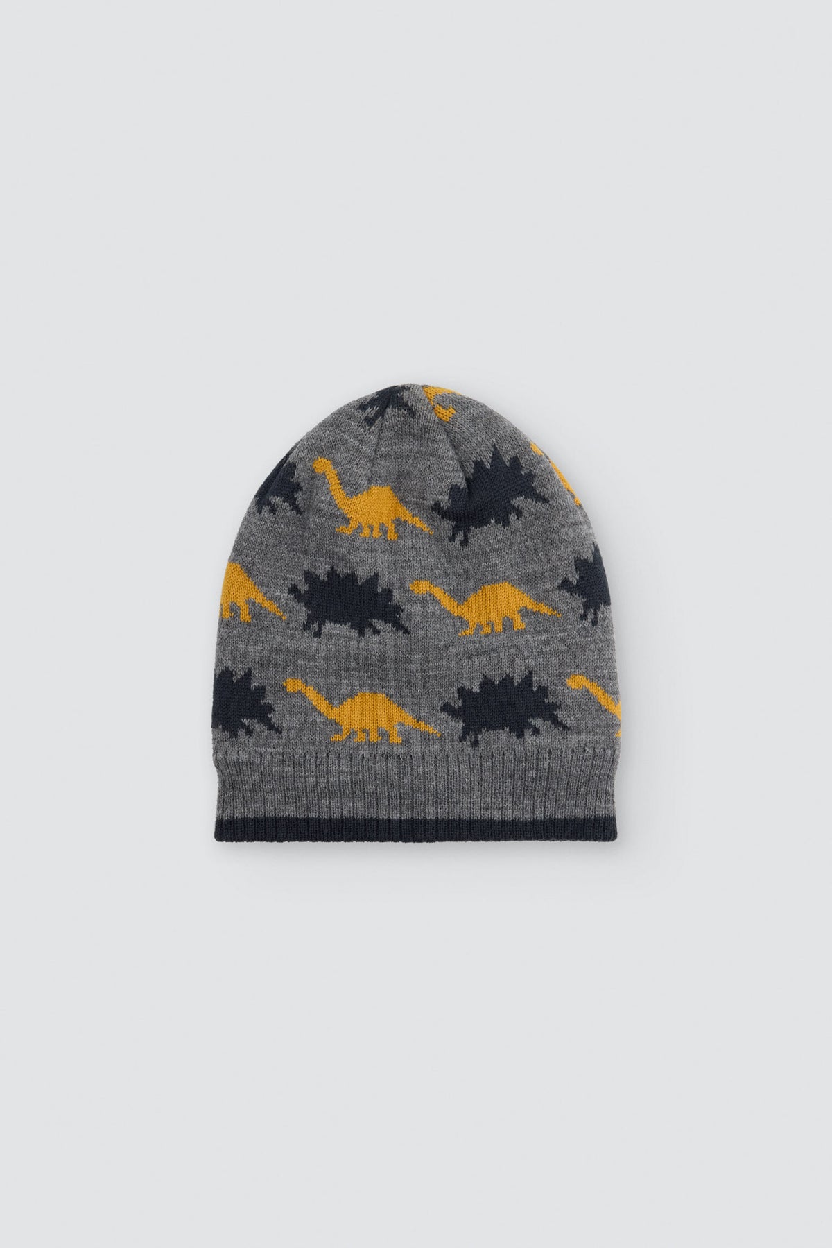 Gorro de punto para niño con forro polar estampado dinosaurios