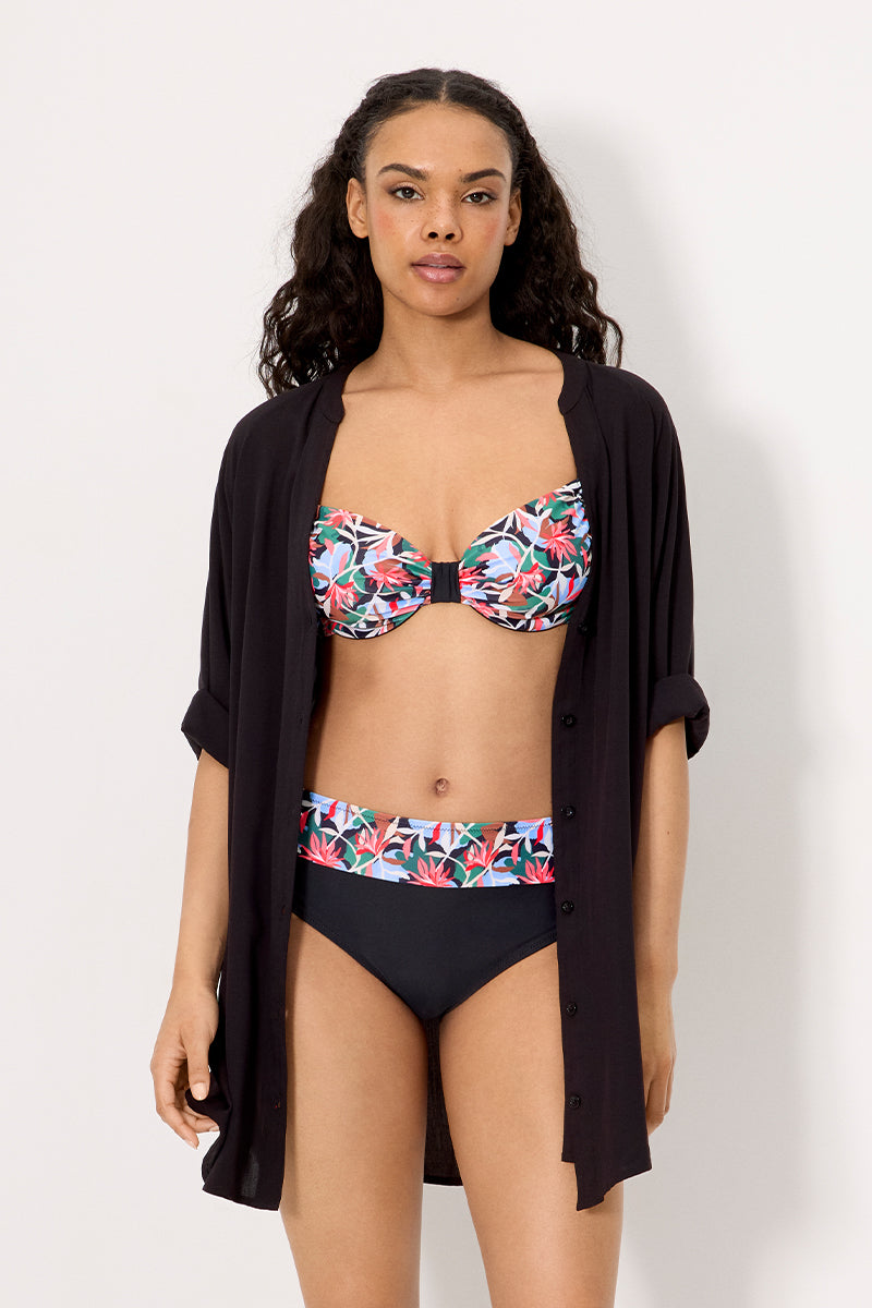 Set bikini reductor y camisa larga negro - Ysabel Mora