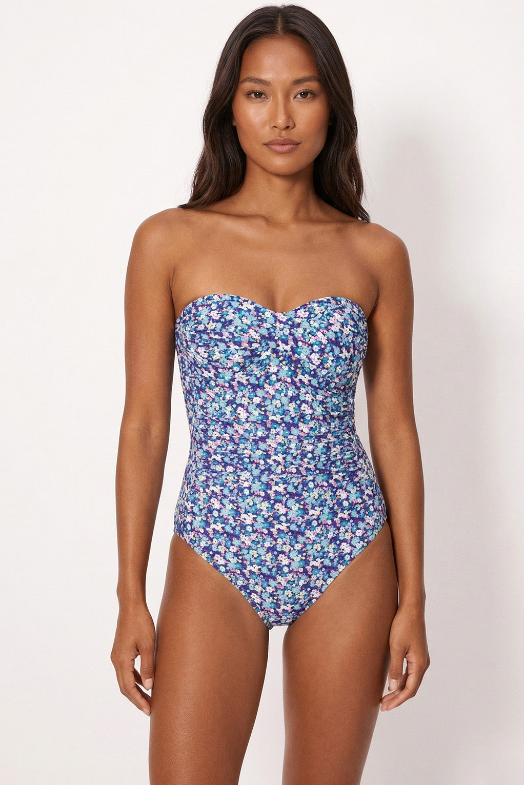 Liberty blue high compression bandeau slimming swimsuit, cup B