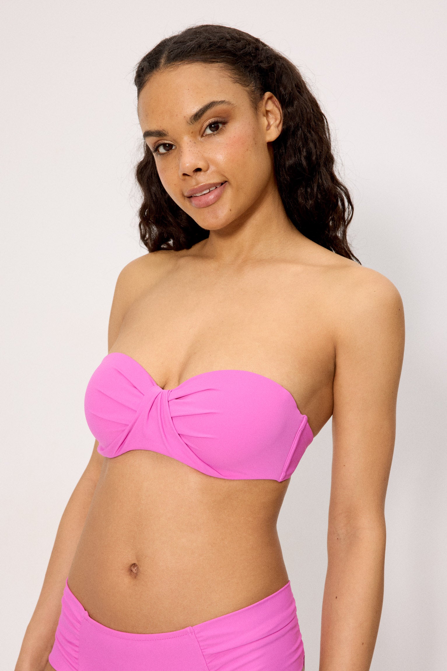 Top bikini bandeau rosa copa C - Ysabel Mora