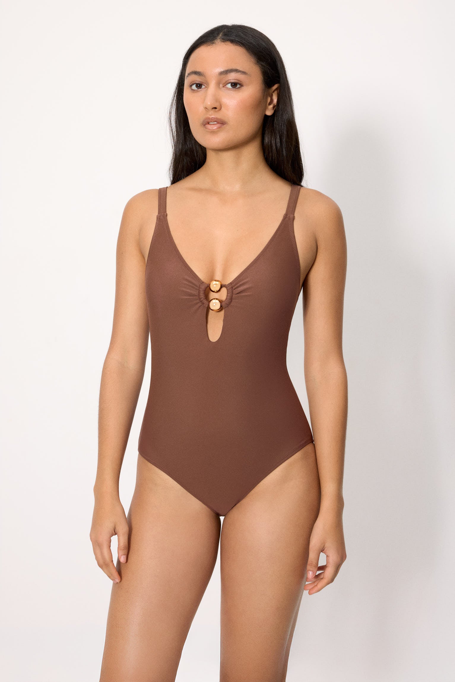 Brown shaping swimsuit, cup B