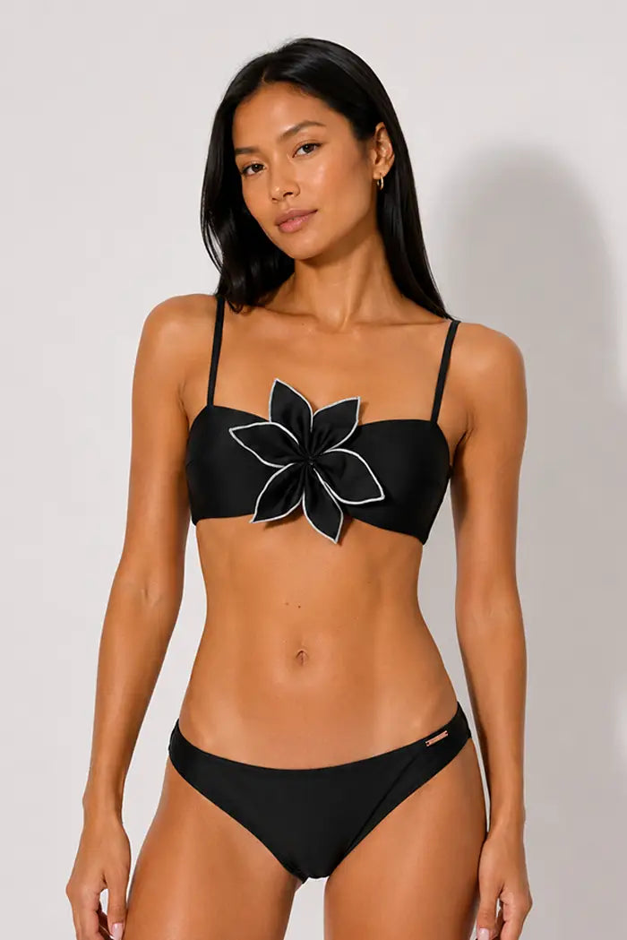Black bandeau bikini set, B cup