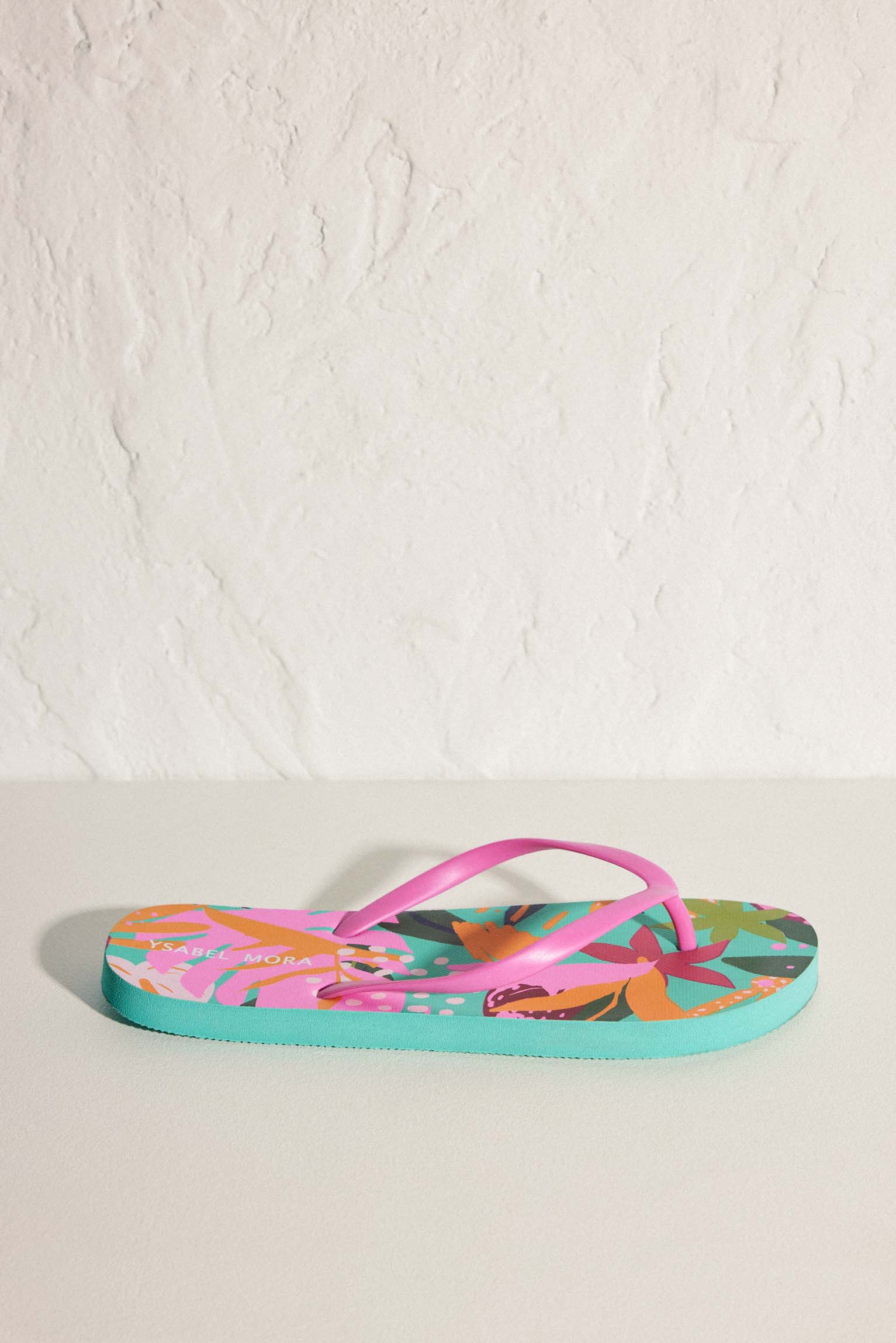 Women's Tropical Print Flat Beach Flip Flops