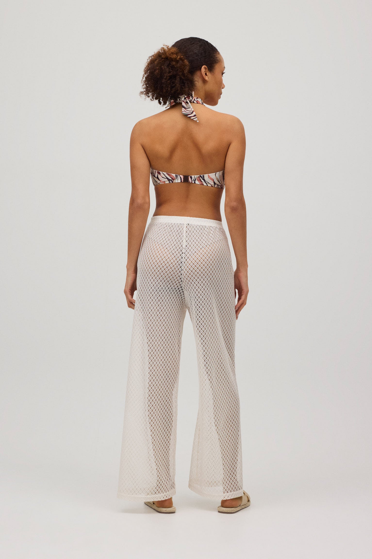 Ivory openwork pants