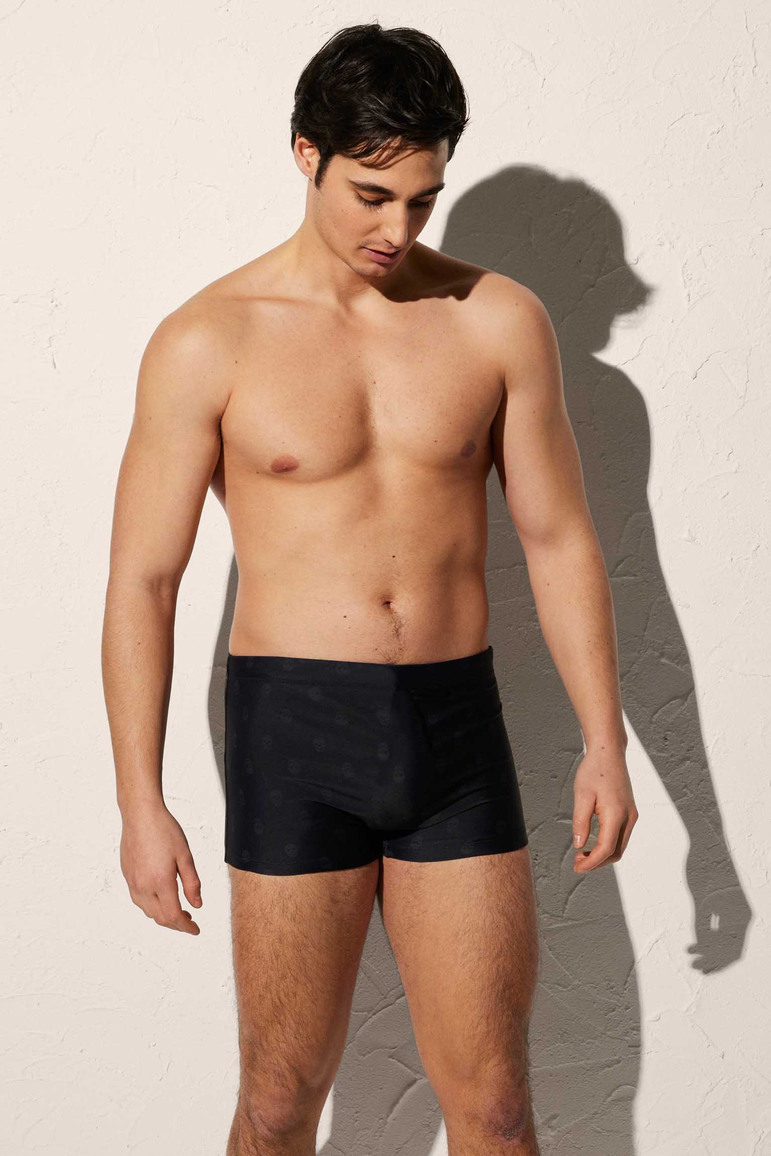 Side line boxer swimsuit