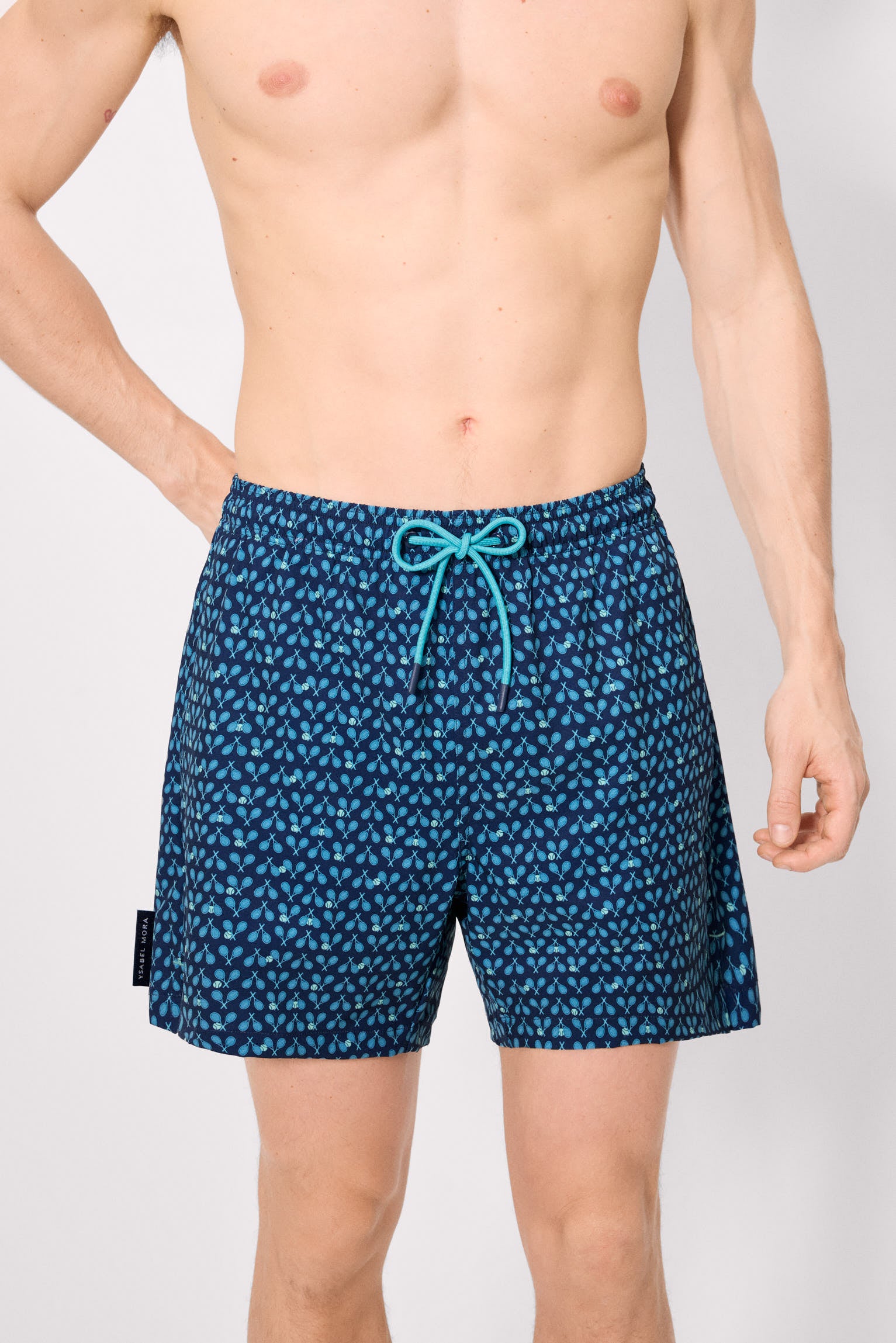 Bañador medio malla interior antirroce estampado raquetas - Ysabel Mora