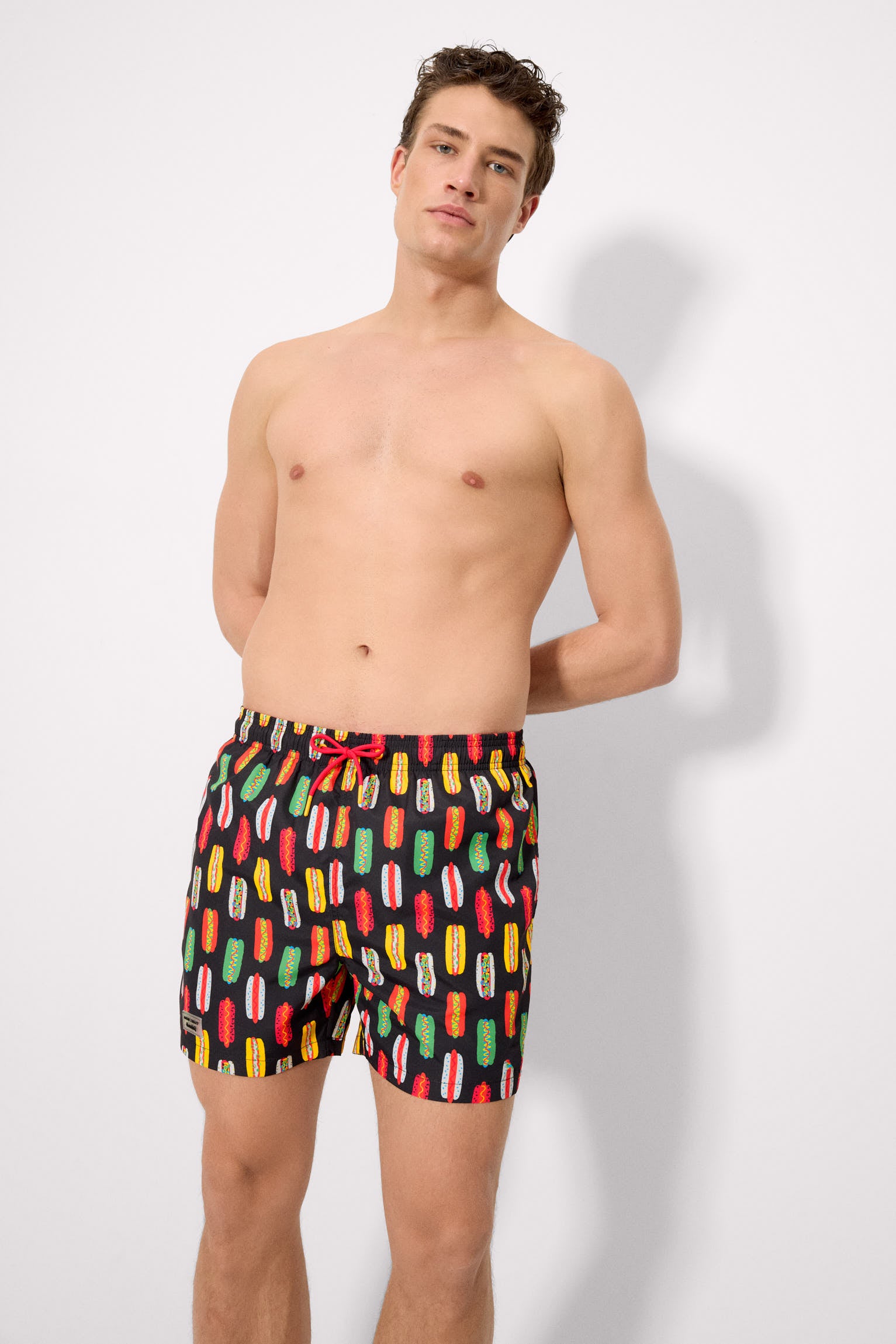 Multicolored hot dog printed medium swimsuit Sockarrats