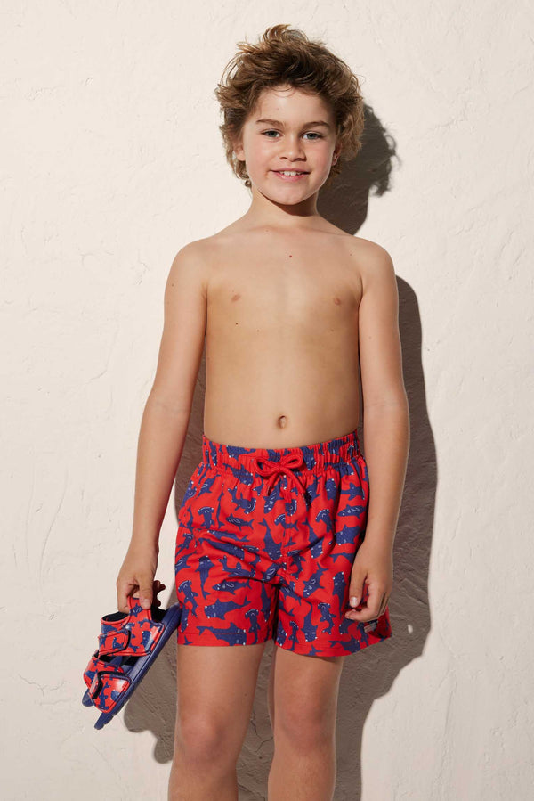 Boys' shark print swimsuit