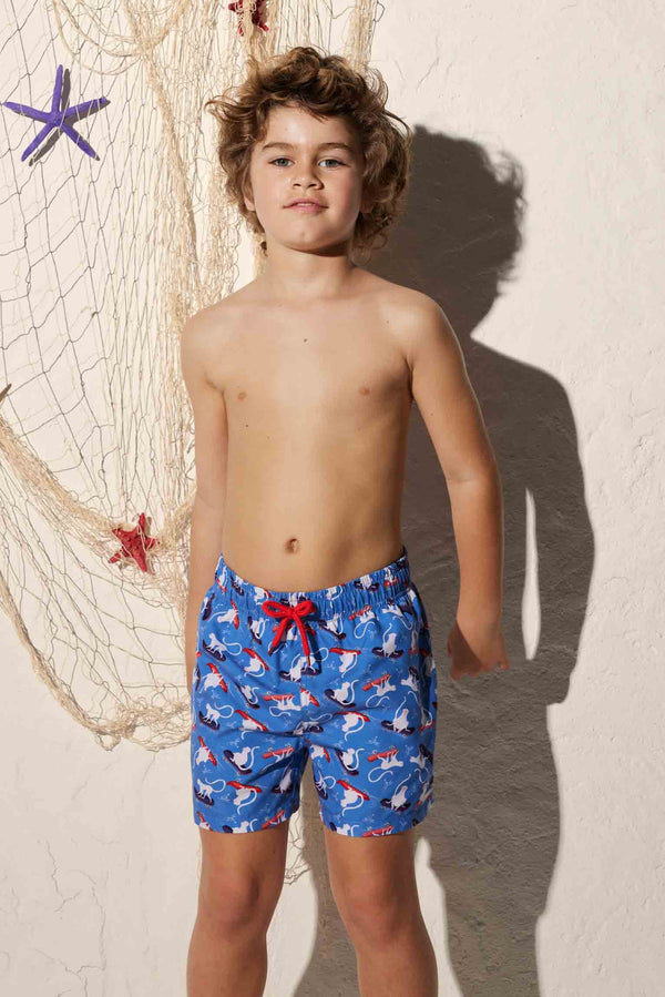 Boy's swimsuit printed with monkeys