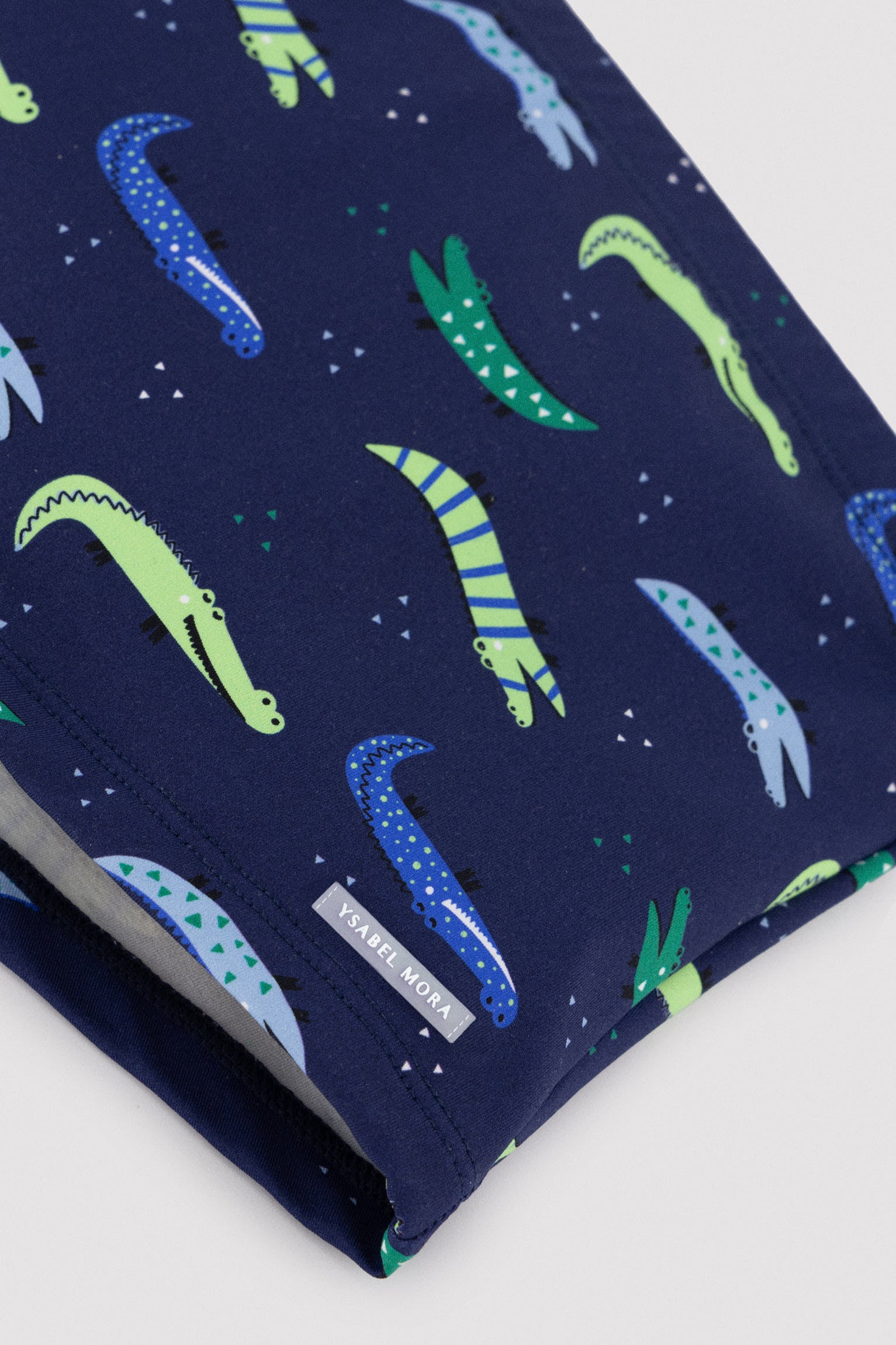 Boys' boxer swim trunks with crocodile print