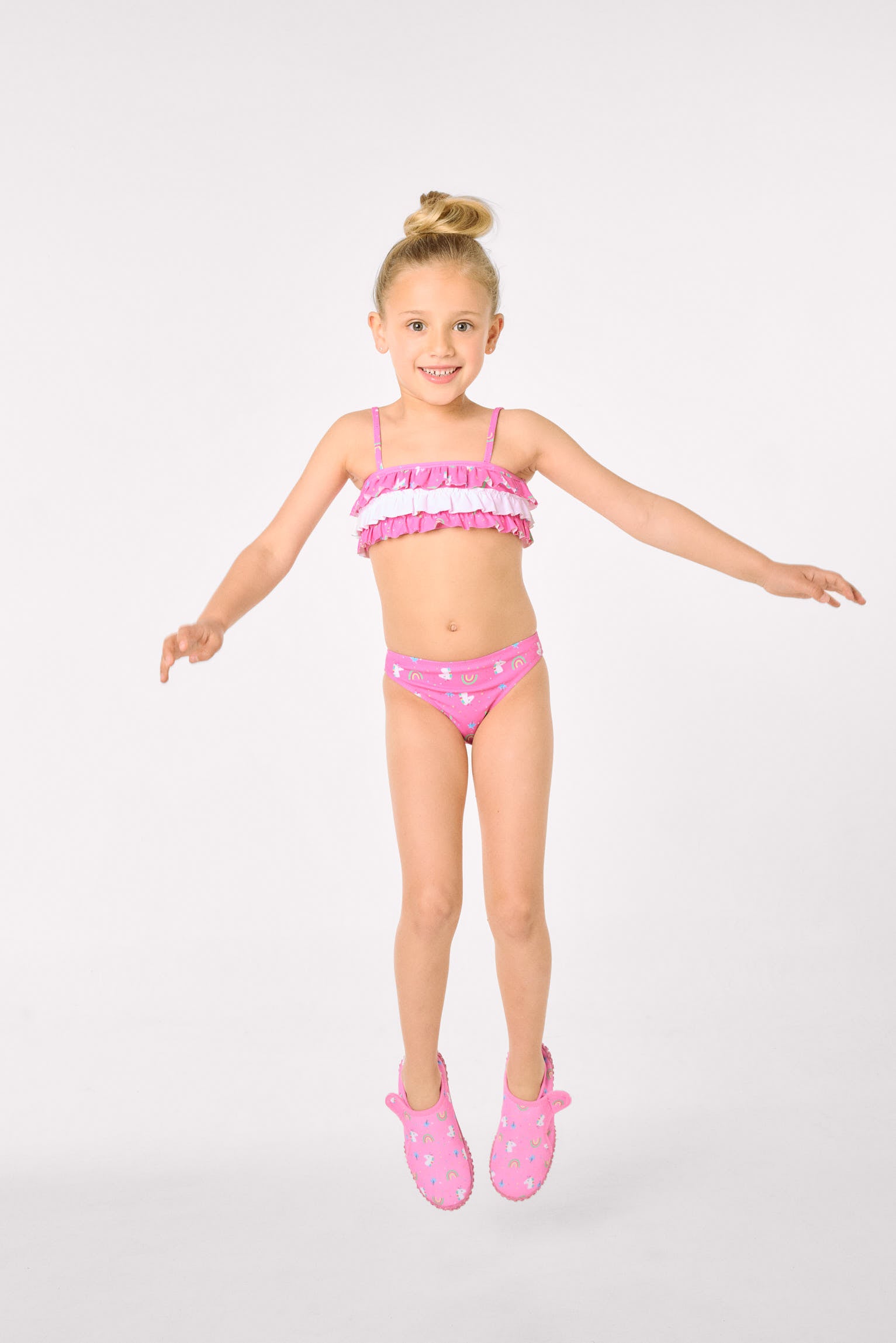 Bikini niña detalle volantes estampado unicornios - Ysabel Mora