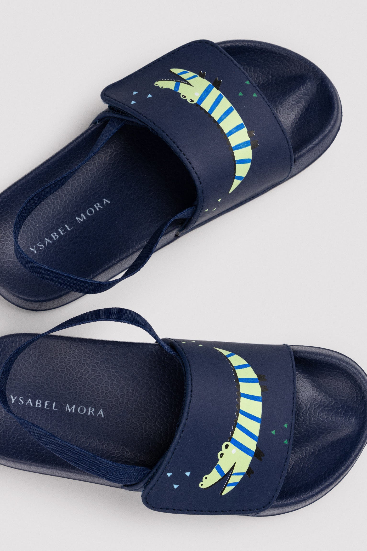 Chanclas infantiles cierre velcro estampado cocodrilos - Ysabel Mora