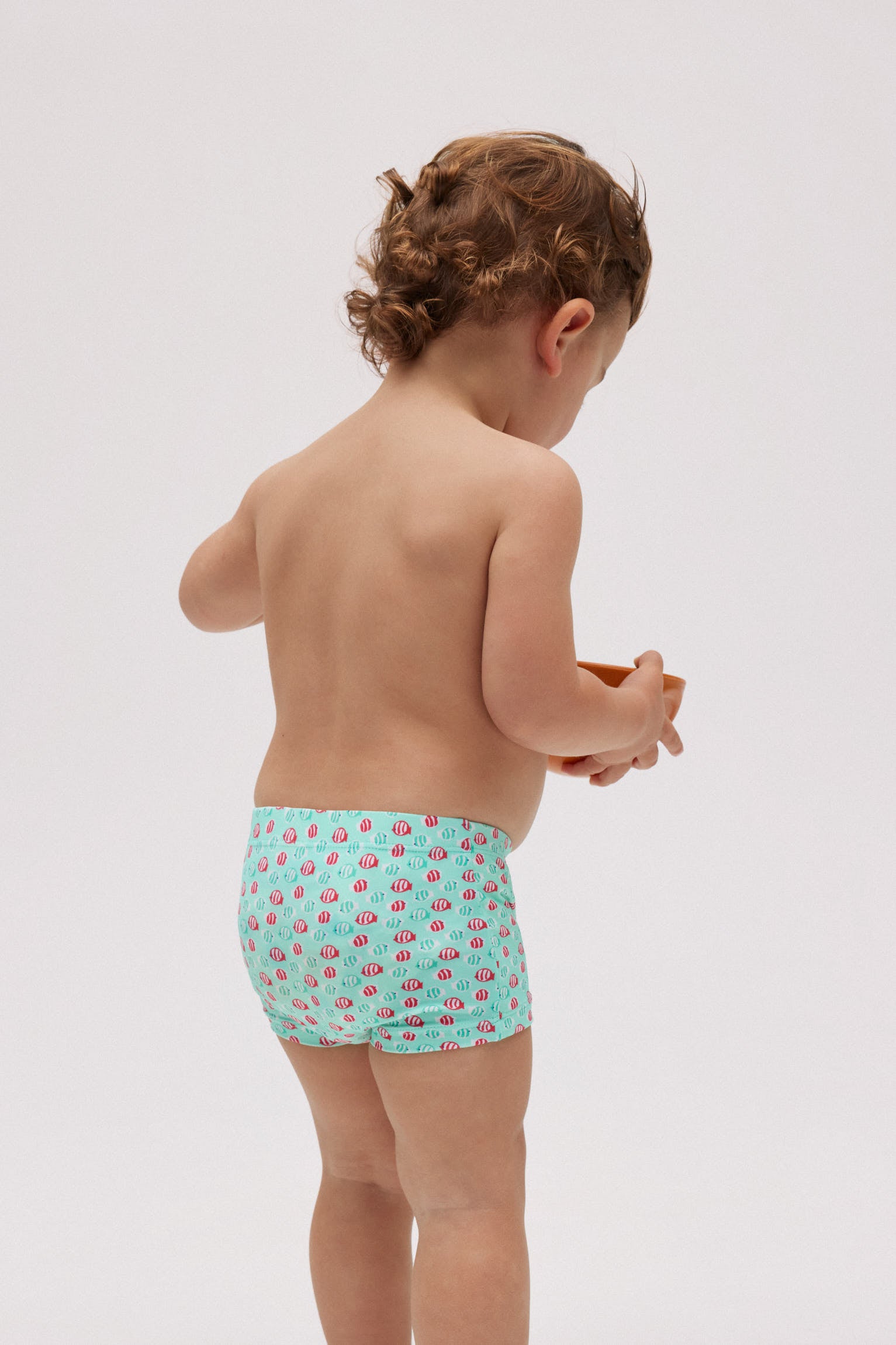 Fish print baby boxer swimsuit