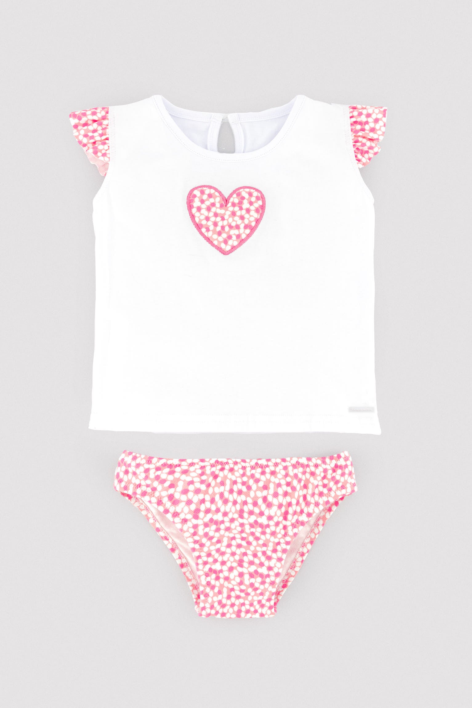 Baby set with heart print t-shirt and patterned panties