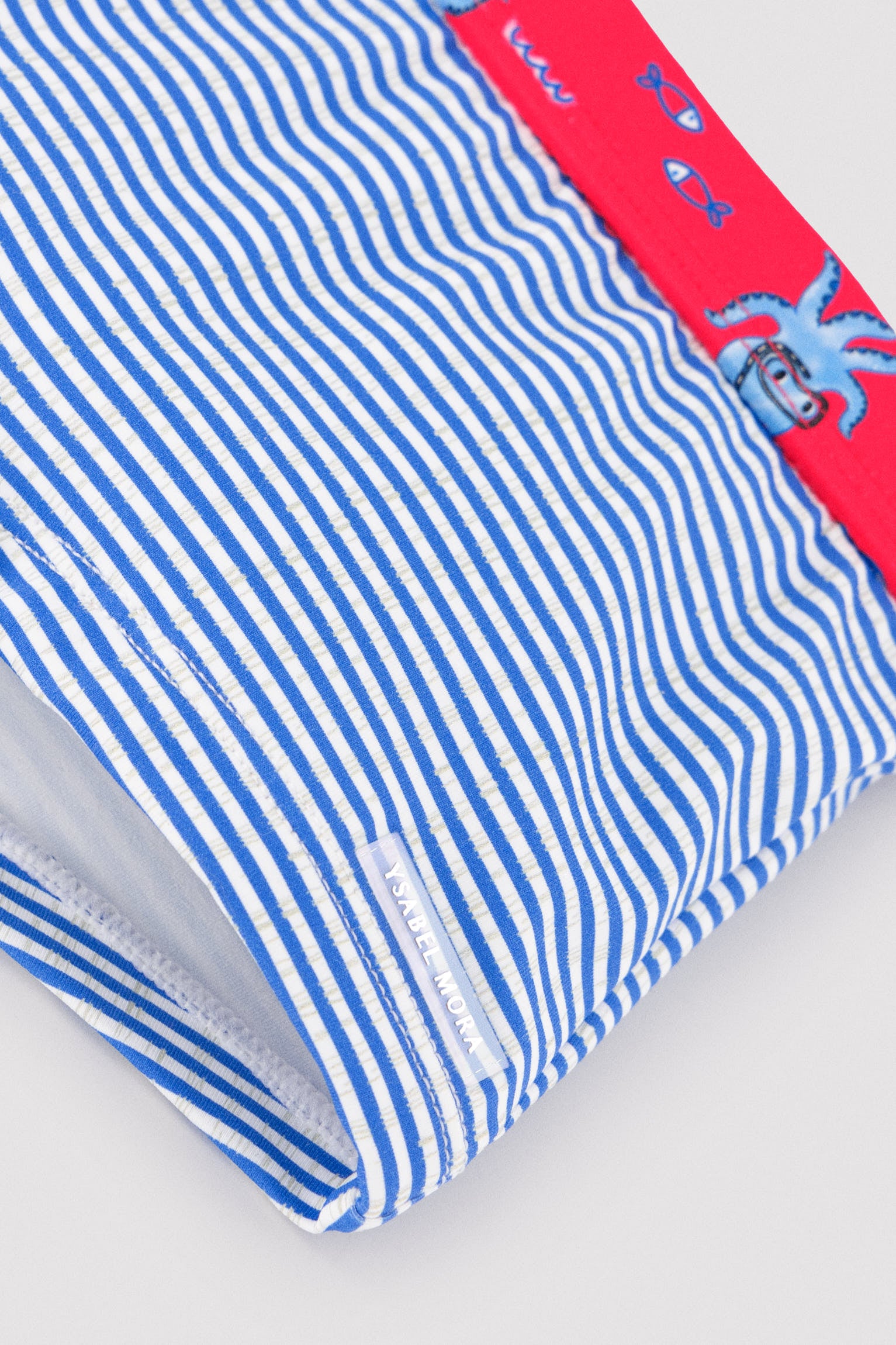 Octopus and stripe print boxer swimsuit