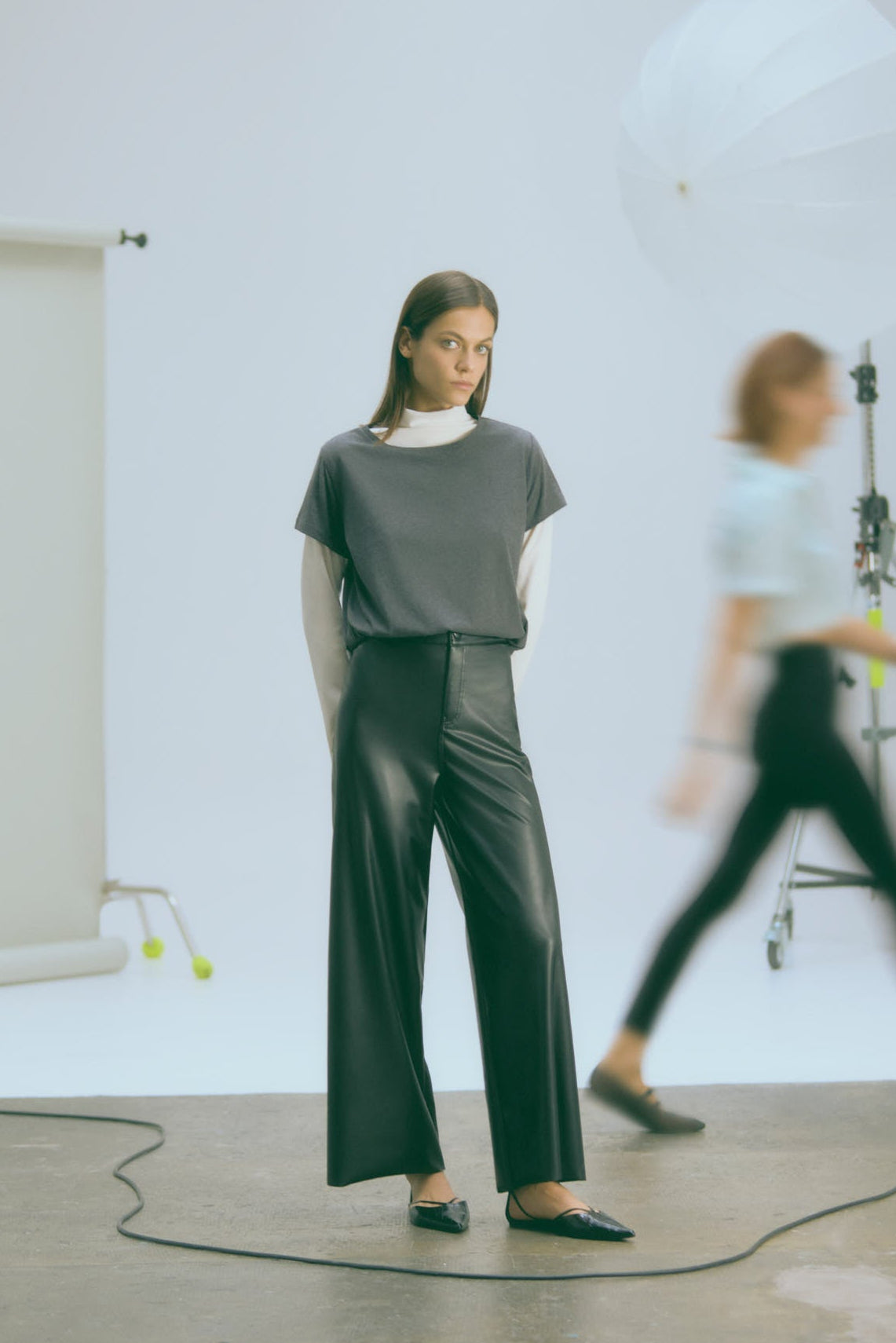 Mujer & Niña Pantalones efecto piel anchos | Colección Mini me