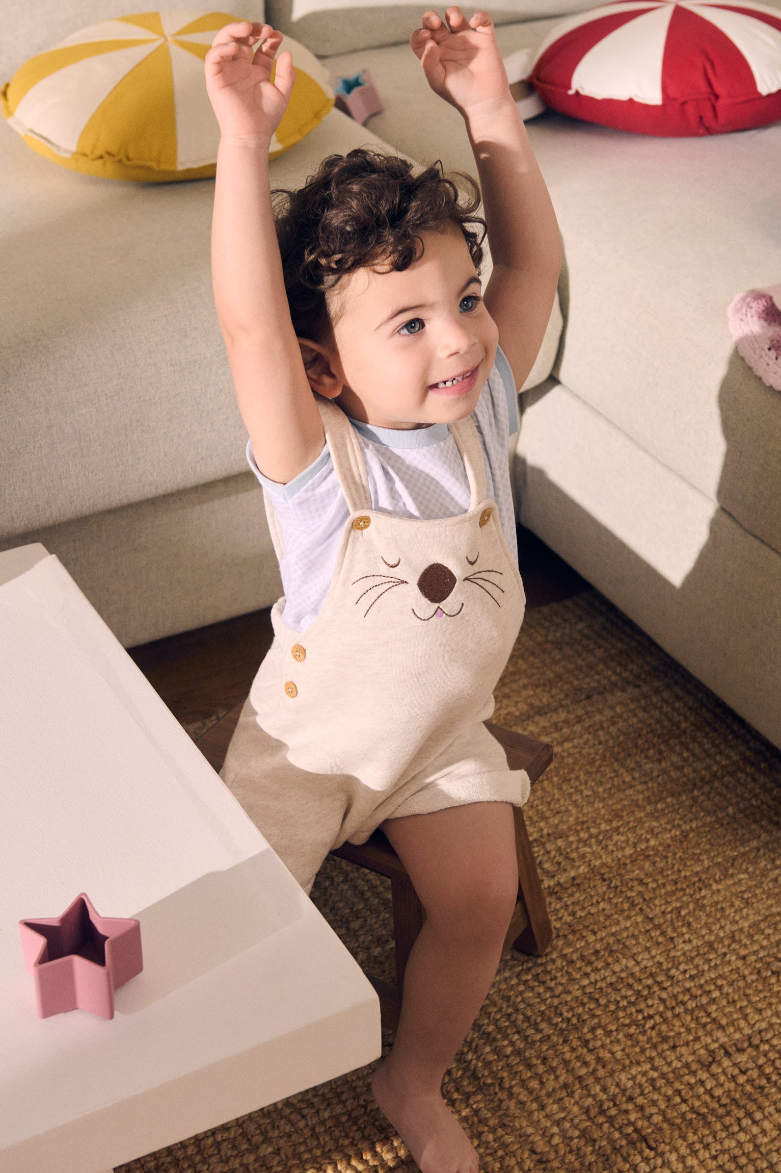 Baby set with short sleeves and bear print