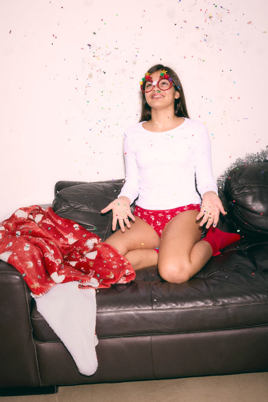 Youth cotton briefs with Merry Christmas print