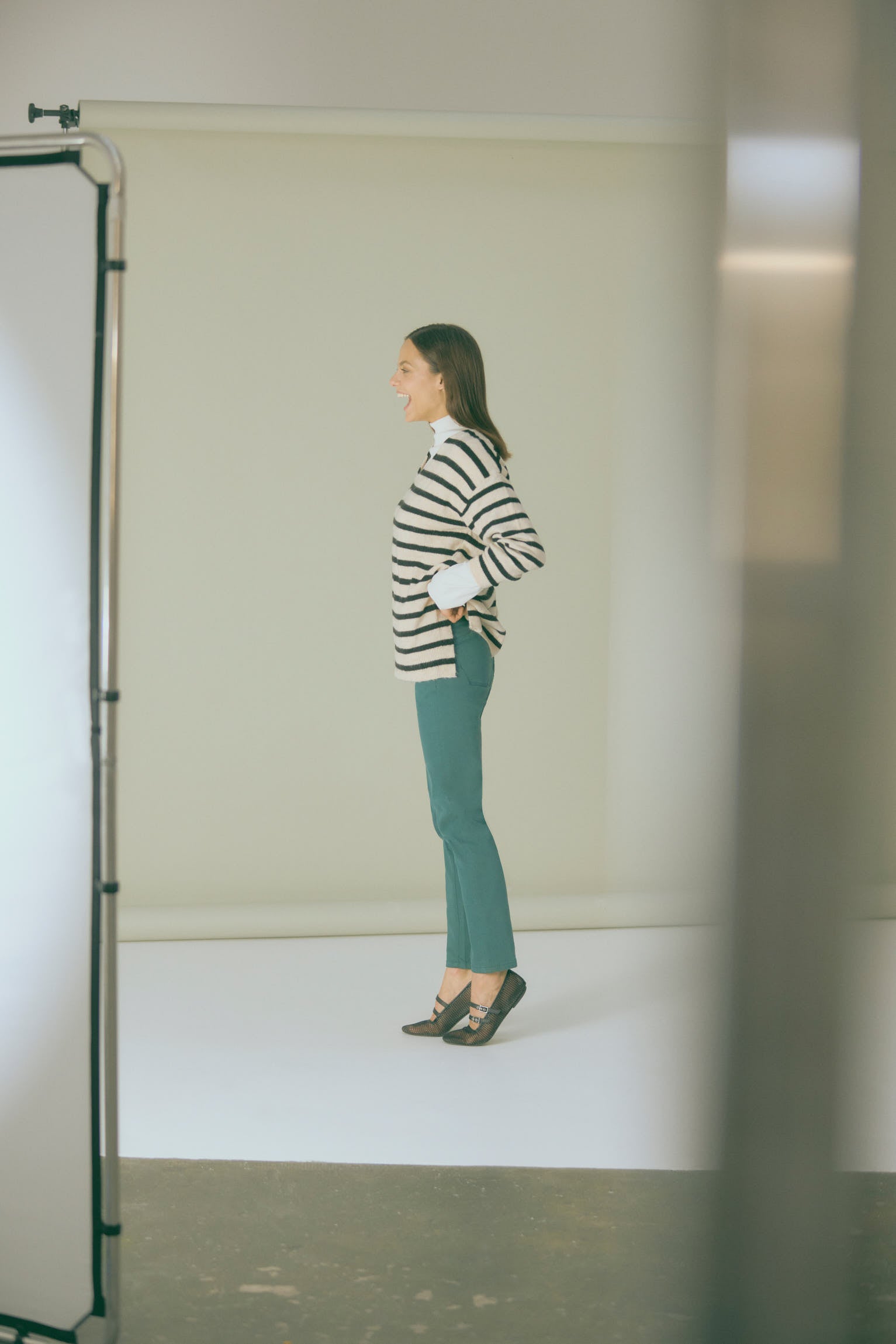 Skinny green push-up jeans