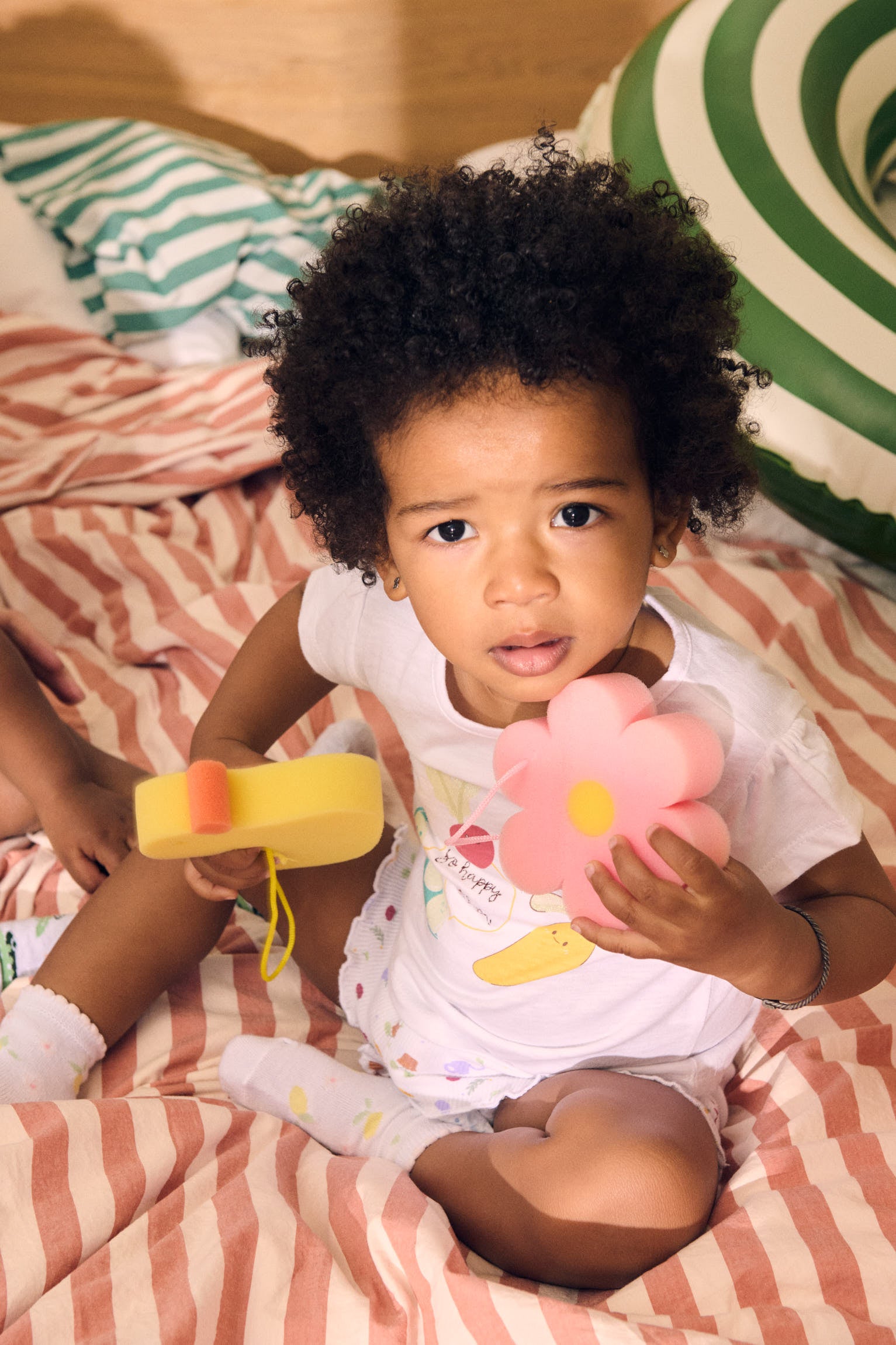 Baby set with short sleeves and vegetable print