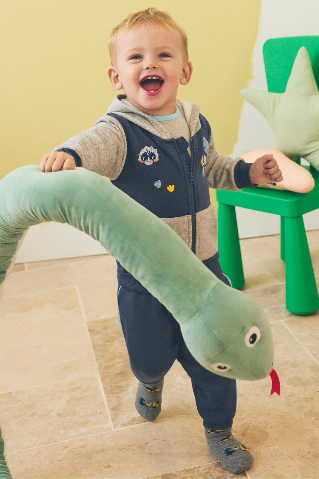 Baby zip tracksuit set with dinosaur details