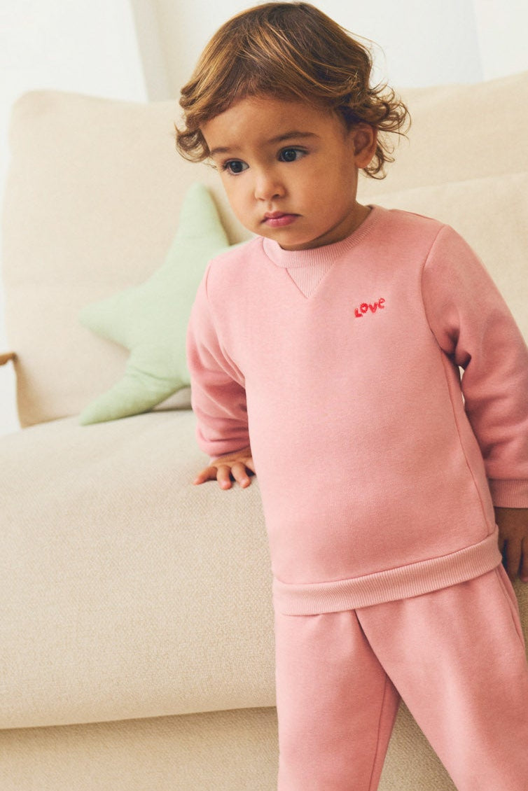 Conjunto chándal bebé manga larga ENJOY rosa