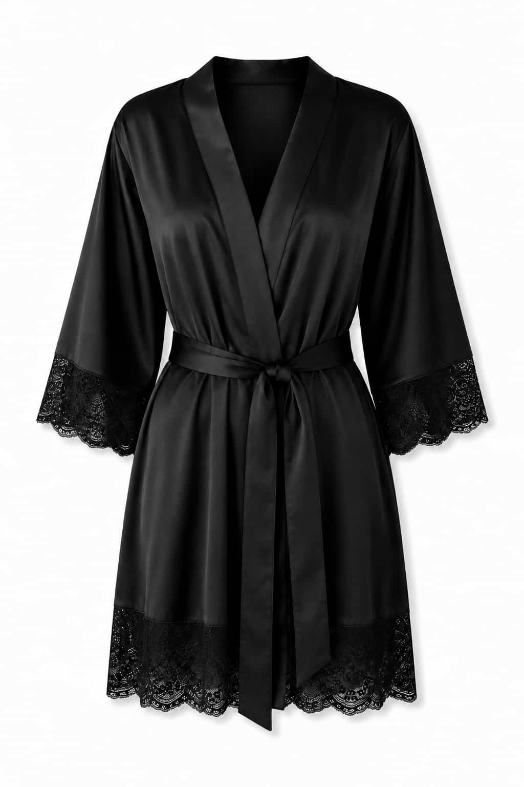 Conjunto lencero negro encaje @erealouro