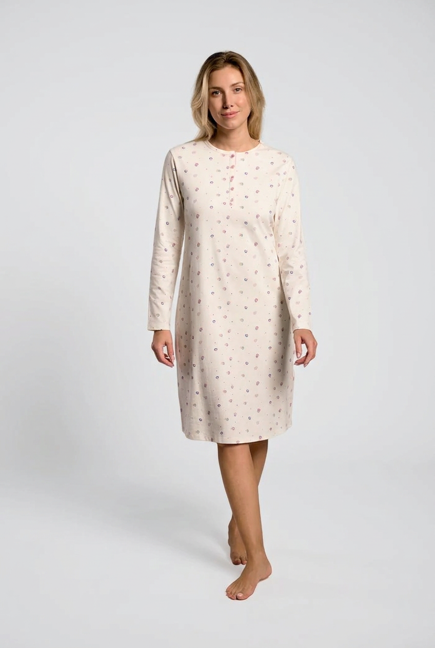 Women's cotton polka-dot nightdress