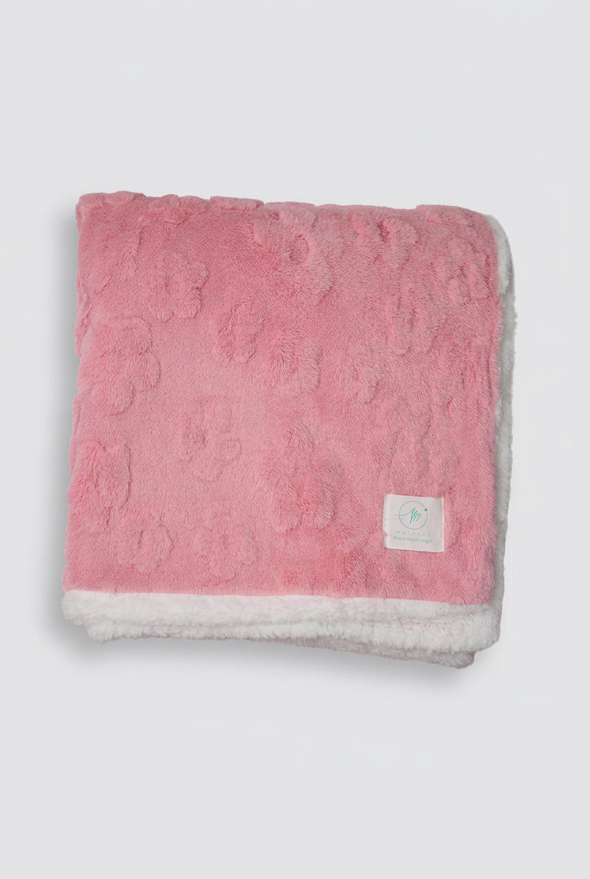Textured floral-print blanket