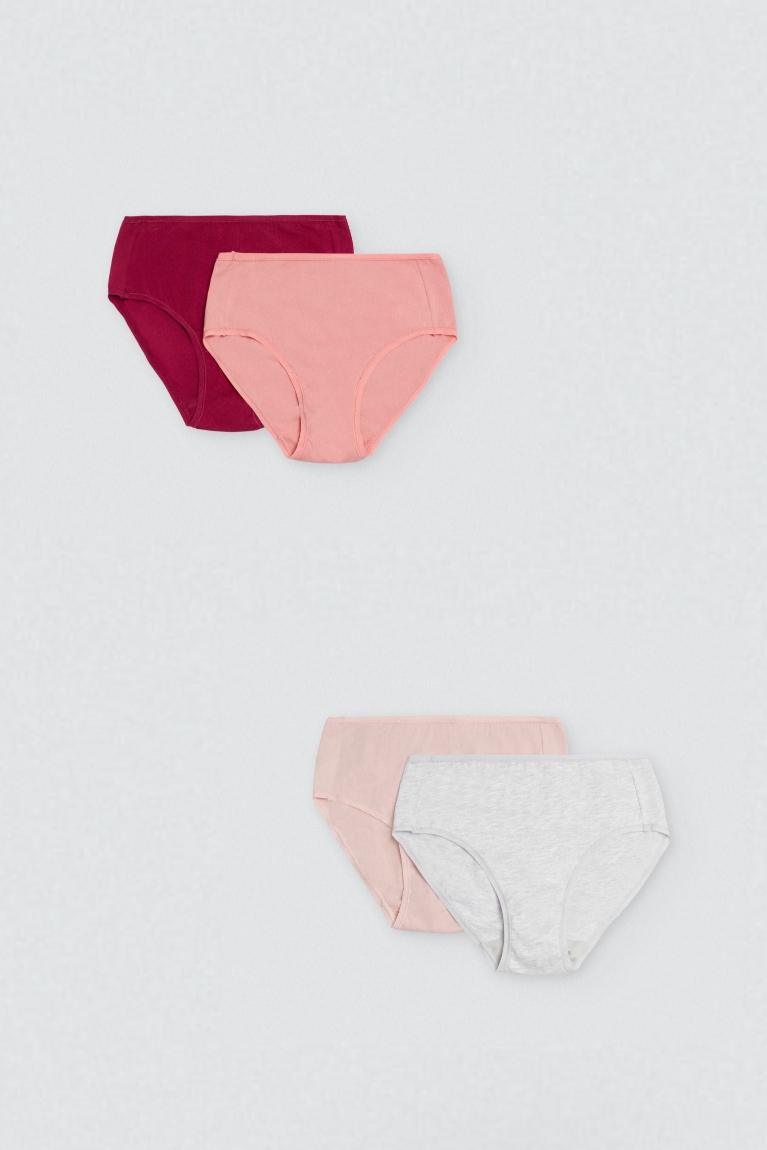 Pack of 4 basic colorful cotton high panties