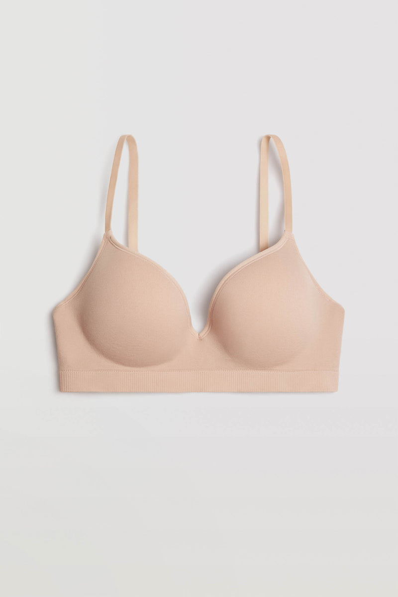Vivisence Underwired Multiway Convertible Silicone Push-Up Bra 1035,  Beige,32B at  Women's Clothing store