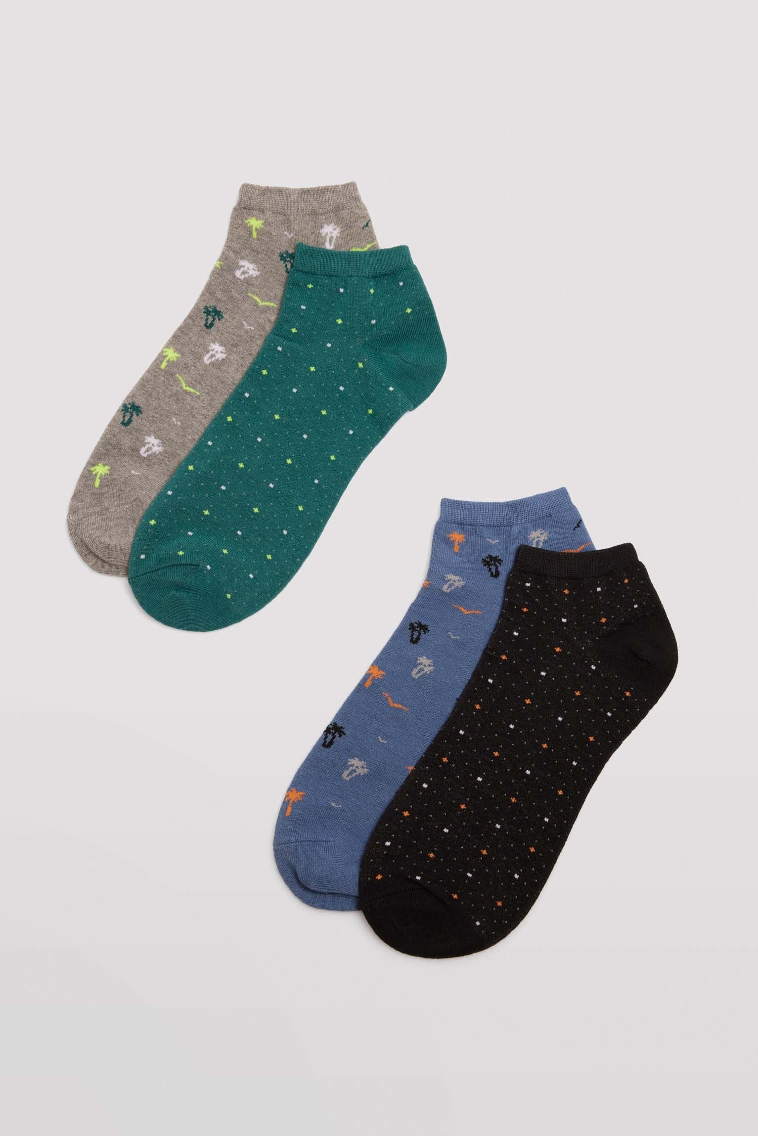 Short dark printed socks 4 pack