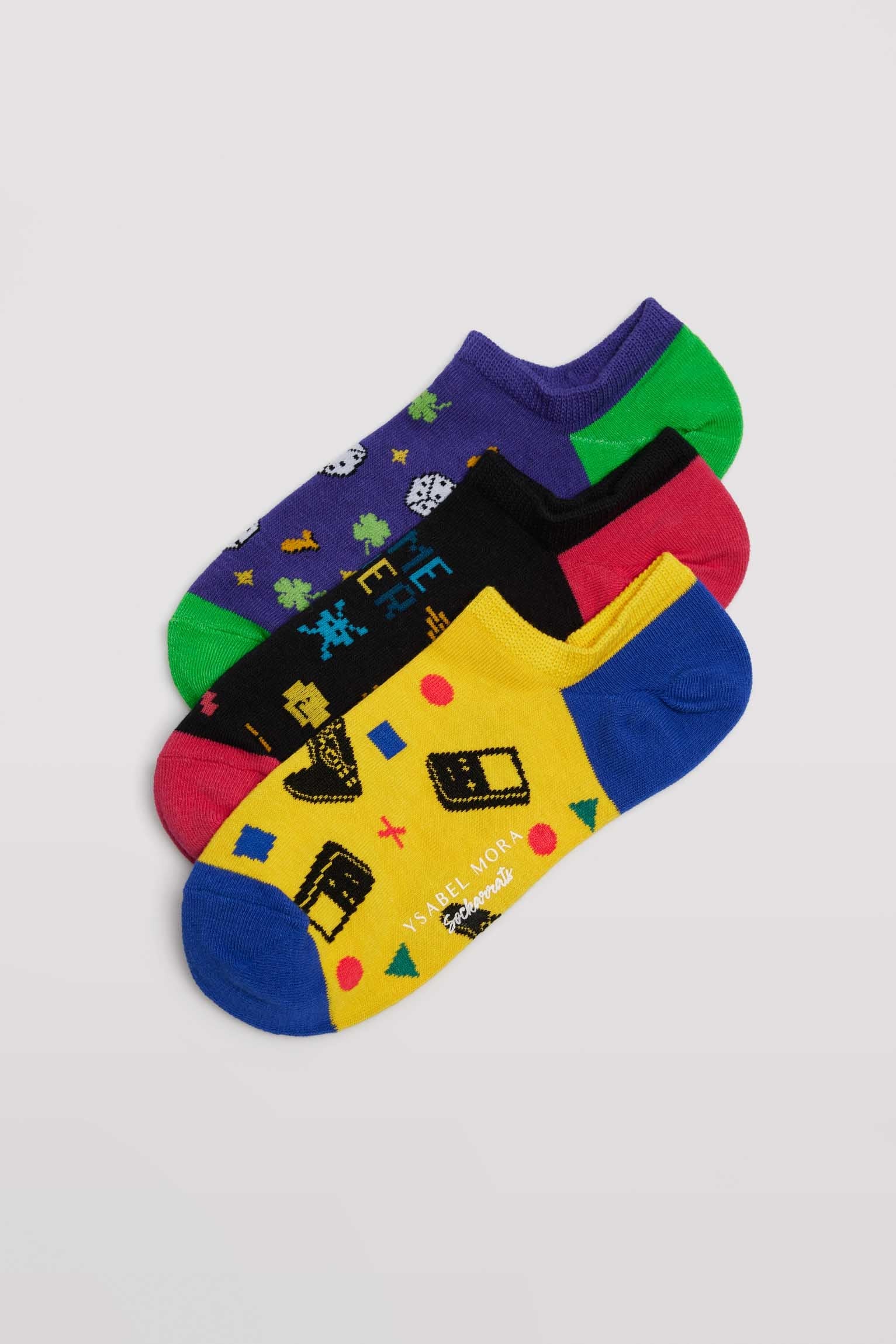 Colorful Printed Pinkies Sockarrats Sets Pack of 3