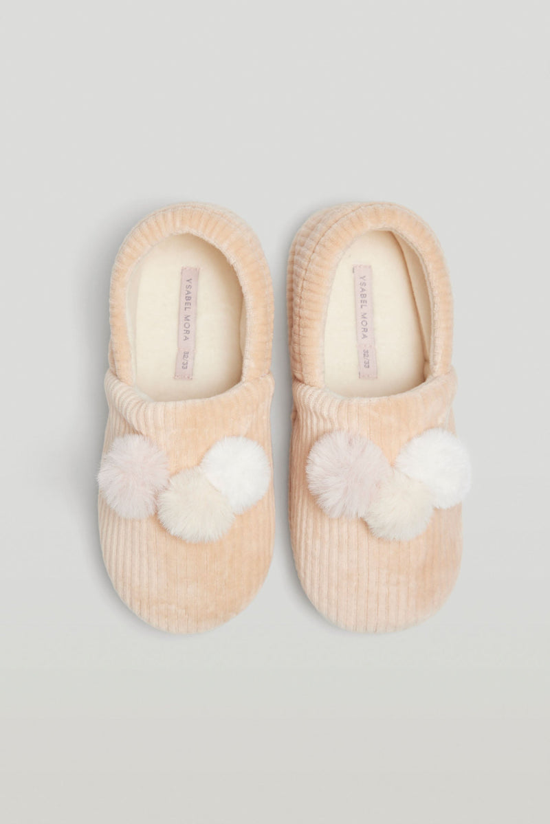 Pompom closed house slippers